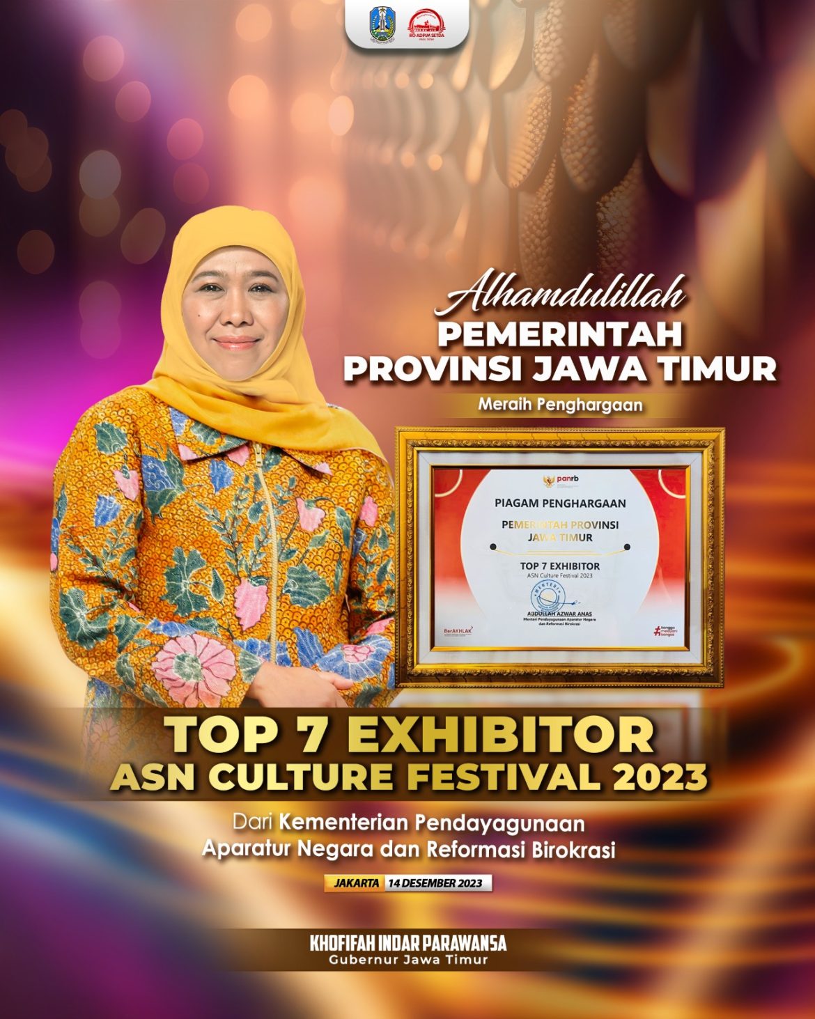 Jatim Masuk Top 7 Exhibitor ASN Culture Fest Tiga Tahun Berturut-Turut